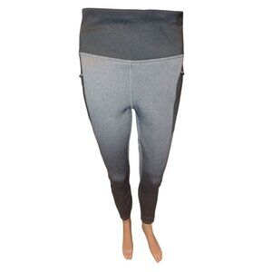 Active Life Women's Leggings Zip Pocket High Rise Warm Fleece Lined Black Gray